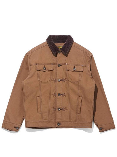 Canvas Cotton Trucker Jacket Brown - OGARP - BALAAN 2