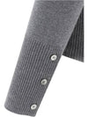 Milano Stitch 4 Bar Classic V Neck Fine Merino Wool Cardigan Medium Grey - THOM BROWNE - BALAAN 4