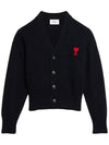 Men's de Coeur Heart Cardigan Black - AMI - BALAAN 7