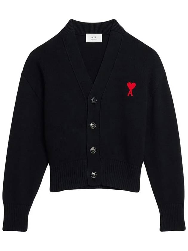 Men's de Coeur Heart Cardigan Black - AMI - BALAAN 7