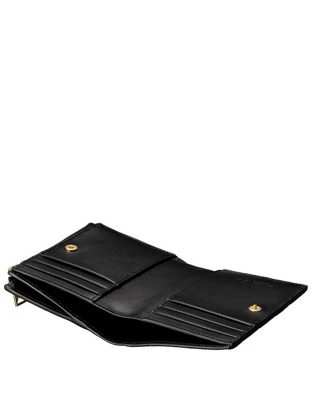 Intrecciato Small Leather Half Wallet Black - BOTTEGA VENETA - BALAAN 6