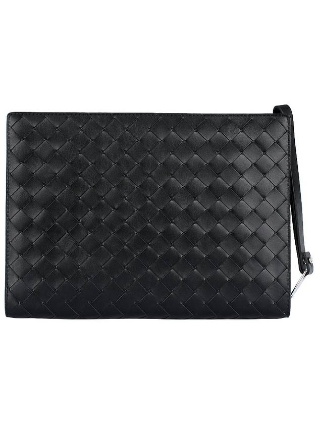 Intrecciato Zipper Small Clutch Bag Black - BOTTEGA VENETA - BALAAN 5