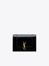 Cassandre Shiny Leather Card Wallet Black - SAINT LAURENT - BALAAN 2