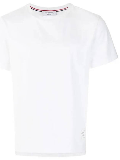 Men's Side Slit Relaxed Short Sleeve T-Shirt White - THOM BROWNE - BALAAN 2