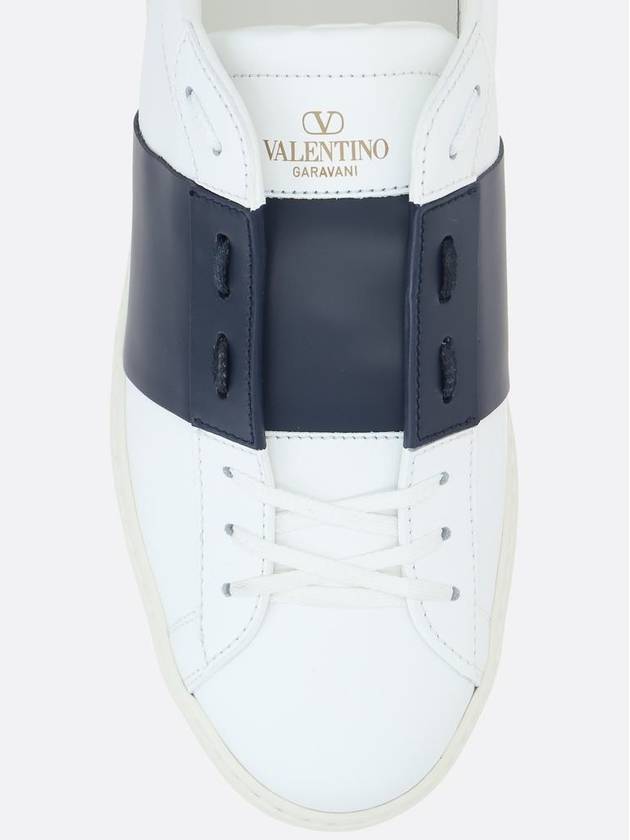 Calfskin Open Low Top Sneakers White Marine - VALENTINO - BALAAN 5