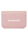 Logo Tripold Leather Half-Wallet Pink - BALENCIAGA - BALAAN 1