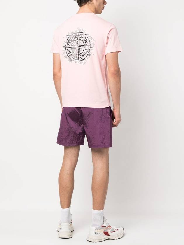 Garment Dyed Institutional One Print Cotton Jersey Short Sleeve T-Shirt Avio Blue - STONE ISLAND - BALAAN 5