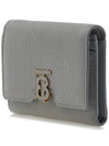 TB Logo Grain Leather Half Wallet Light Grey - BURBERRY - BALAAN 3