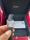 Small Quartz Steel Calfskin Tank Must Watch Black - CARTIER - BALAAN 3