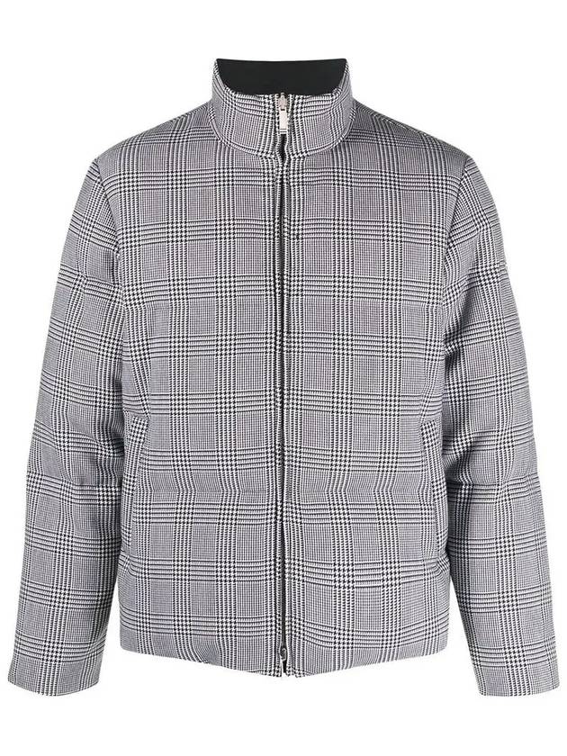 4 Bar Check Reversible Padded Jacket Black White - THOM BROWNE - BALAAN 2