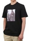 Men's Printed Short Sleeve T-Shirt Black - MSGM - BALAAN 2