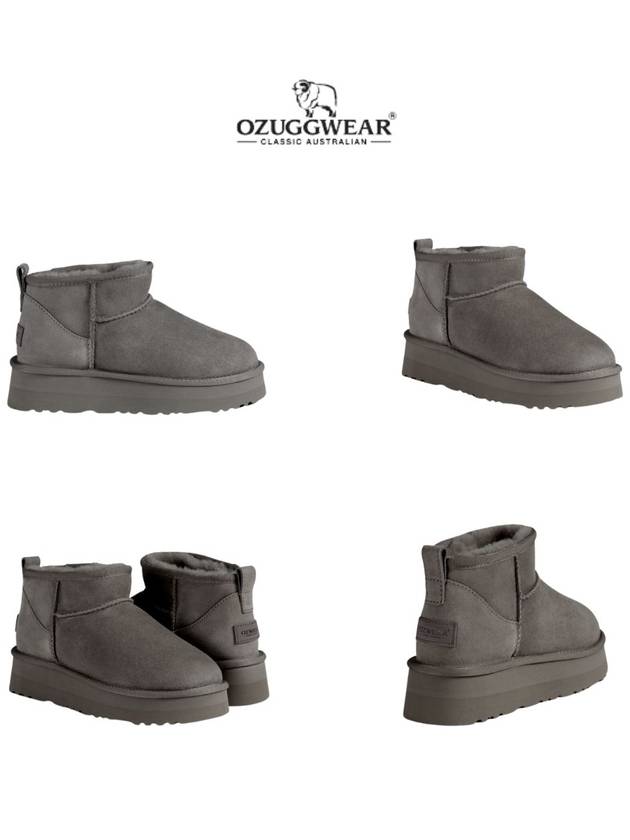 Australia Ozwear UGG boots high heel classic ultra mini OB658P gray - OZWEAR UGG - BALAAN 1