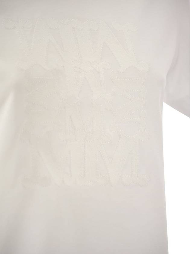 Taverna Applique Cotton Short Sleeve T Shirt White - MAX MARA - BALAAN 5