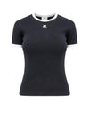 Bumpy Contrast Re-Edition Short Sleeve T-Shirt Black - COURREGES - BALAAN 1