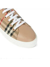 Women's Vintage Check Leather Low Top Sneakers Beige - BURBERRY - BALAAN 5