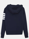 Engineered 4-Bar Stripe Loopback Jersey Knit Zip Up Hoodie Navy - THOM BROWNE - BALAAN 3