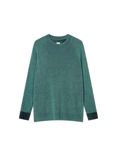 Rib texture cotton wool raglan knit green - PAUL SMITH - BALAAN 1