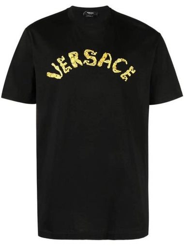 Short sleeve t shirt 10106411A077001B000 Black - VERSACE - BALAAN 1