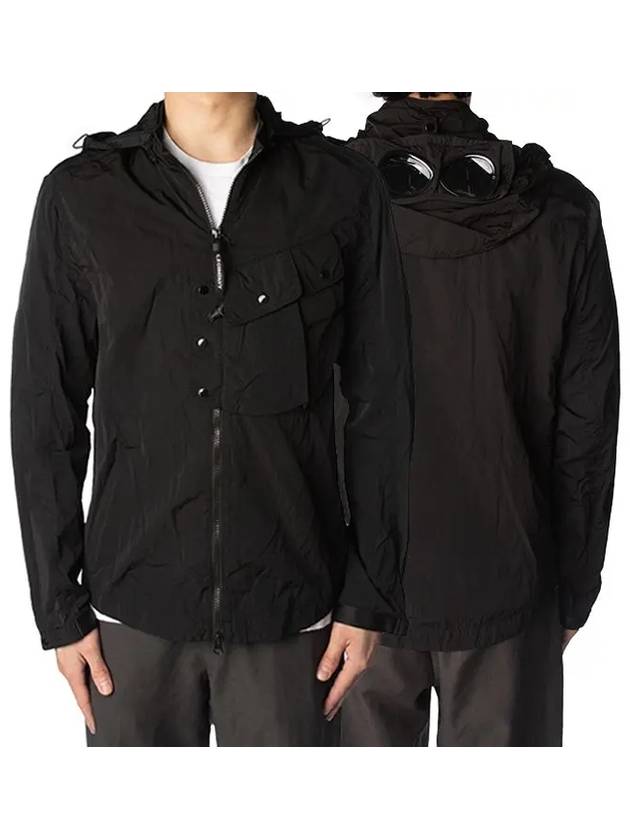 Men's Chrome R Goggles Hooded Jacket Black - CP COMPANY - BALAAN 2