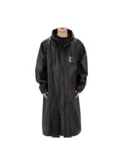 Logo Overfit Hooded Long Raincoat Black - BALENCIAGA - BALAAN 2