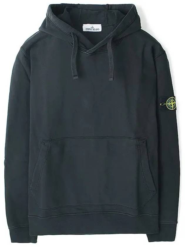 Logo Patch Drawstring Hoodie Charcoal - STONE ISLAND - BALAAN 2