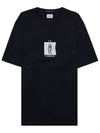 30/2 Mercerized Jersey Twisted Graphic Short Sleeve T-Shirt Black - CP COMPANY - BALAAN 3