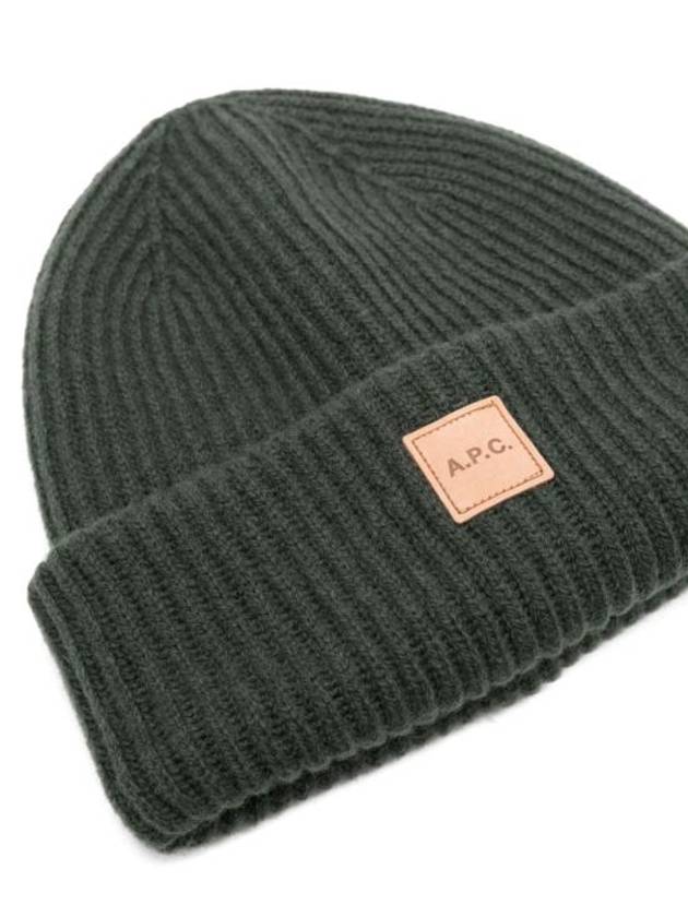 Logo Patch Wool Cashmere Beanie Verde - A.P.C. - BALAAN 6