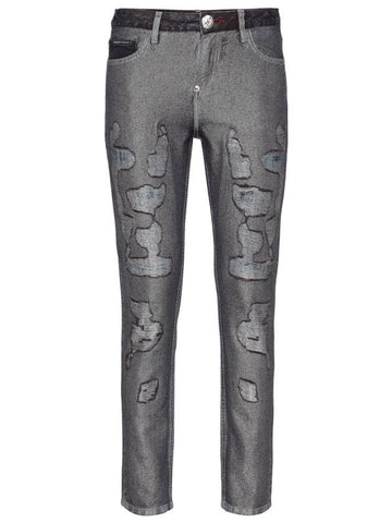 Boyfriend Katya Arcier Skinny Jeans Gray - PHILIPP PLEIN - BALAAN 1