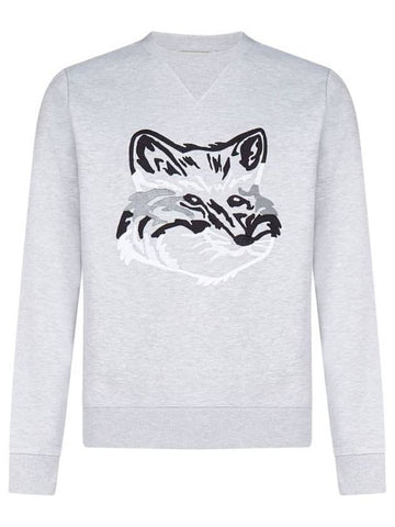 Big Fox Embroidery Round Sweatshirt Gray Melange - MAISON KITSUNE - BALAAN 1