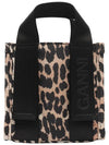 Leopard Print Recycled Tech Mini Tote Bag - GANNI - BALAAN 1