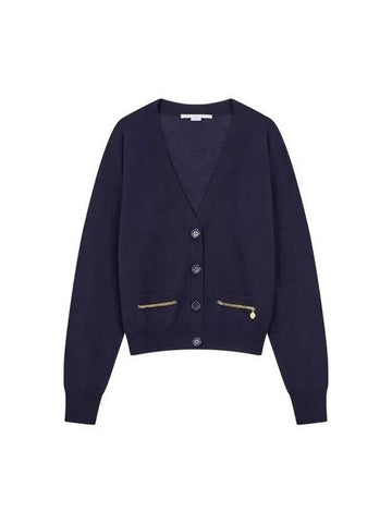 Chain point wool cardigan navy 271233 - STELLA MCCARTNEY - BALAAN 1