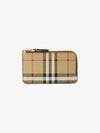 Vintage Check Zipper Card Wallet Beige - BURBERRY - BALAAN 3