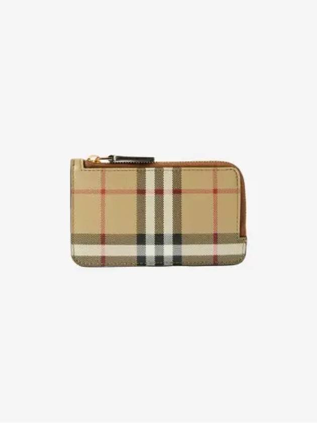 Vintage Check Zipper Card Wallet Beige - BURBERRY - BALAAN 2