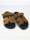 Chypre Suede Goatskin Sandals Brown - HERMES - BALAAN 6