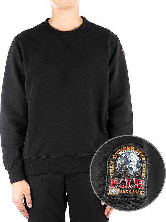 Caleb Basic Logo Patch Sweatshirt Black - PARAJUMPERS - BALAAN 2