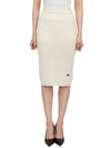 Women's Embroidered Logo Wool Pencil Skirt Ivory - VIVIENNE WESTWOOD - BALAAN 2