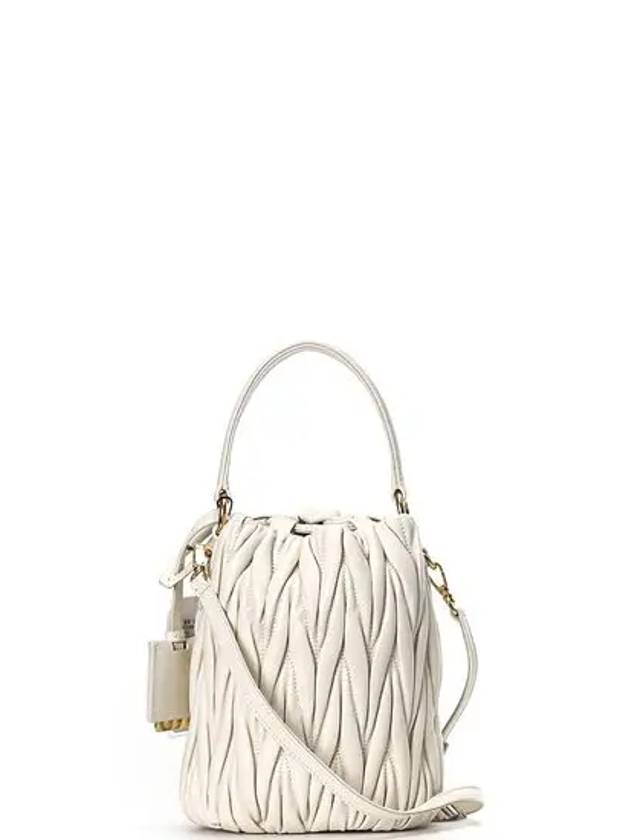 Matelasse Nappa Leather Bucket Bag White - MIU MIU - BALAAN 4