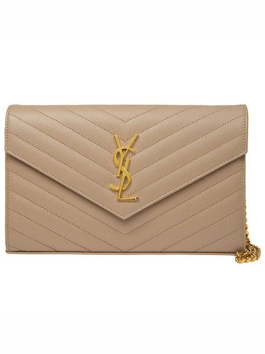 Classic Cassandre Matelasse Chain Shoulder Bag Beige Gold - SAINT LAURENT - BALAAN 2