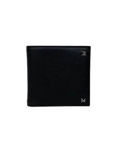 P0577 VH3 0NO Rockstud Half Wallet Black - VALENTINO - BALAAN 1