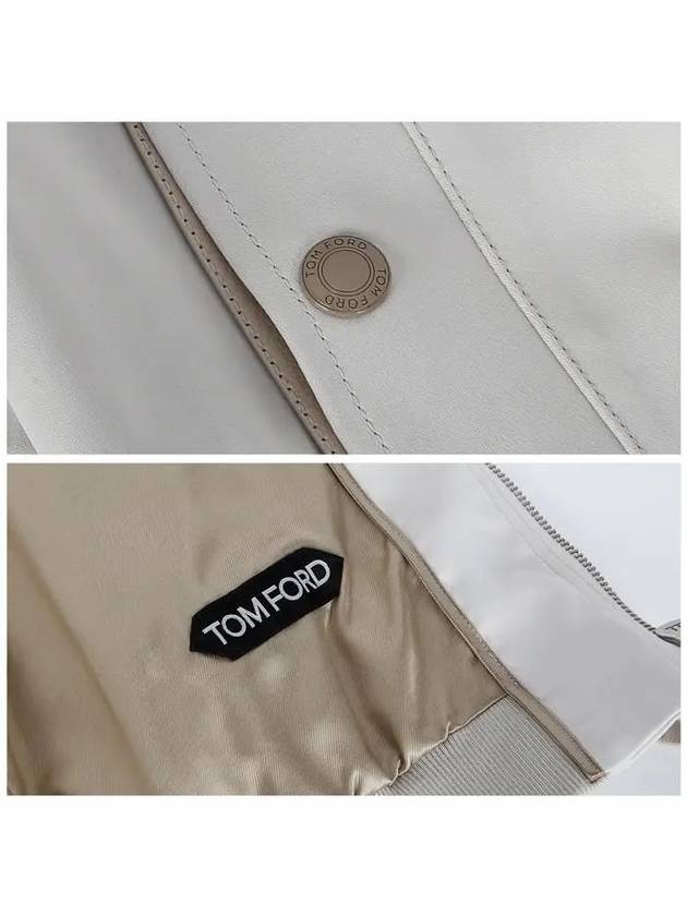 Cady Zip-Up Bomber Jacket White - TOM FORD - BALAAN 8