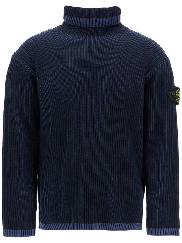 Vanish Full Rib RWS Wool Knit Top Navy - STONE ISLAND - BALAAN 2