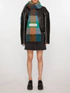 Check Mohair Muffler Turquoise Camel Blue - ACNE STUDIOS - BALAAN 5