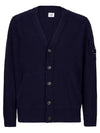 Men's Lens Wappen Lambswool Cardigan Navy - CP COMPANY - BALAAN 2