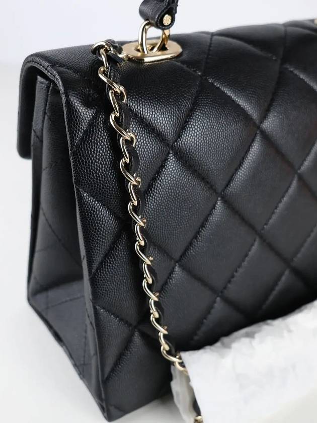 24P Top Handle Chain Bag Black Champagne Gold AS4712 - CHANEL - BALAAN 3