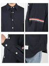 Three Stripes Armband Nylon Long Sleeve Shirt Navy - THOM BROWNE - BALAAN 4