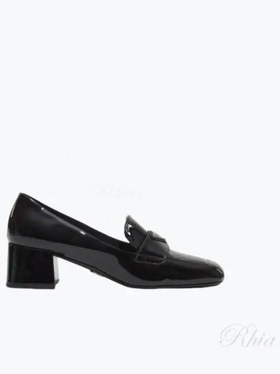 Enamel Metal Triangle Logo Loafers Black - PRADA - BALAAN 2