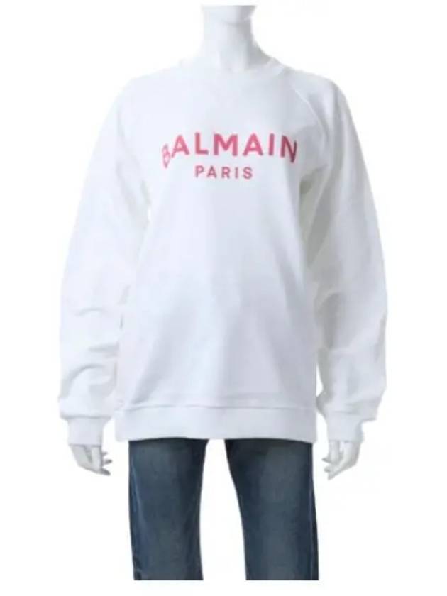 Print Logo Sweatshirt White - BALMAIN - BALAAN 1