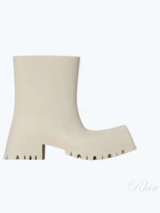 Square Toe Rubber Rain Boots Beige - BALENCIAGA - BALAAN 2