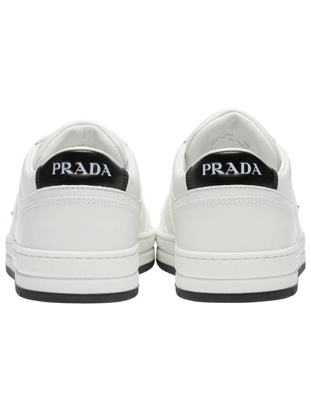 Downtown Perforated Leather Low Top Sneakers White - PRADA - BALAAN 6