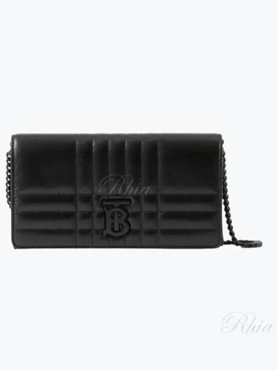 Women's Lola Detachable Strap Quilted Leather Long Wallet Black - BURBERRY - BALAAN 2